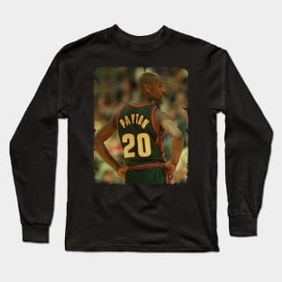 Gary Payton - Vintage Design Of Basketball Long Sleeve T-Shirt